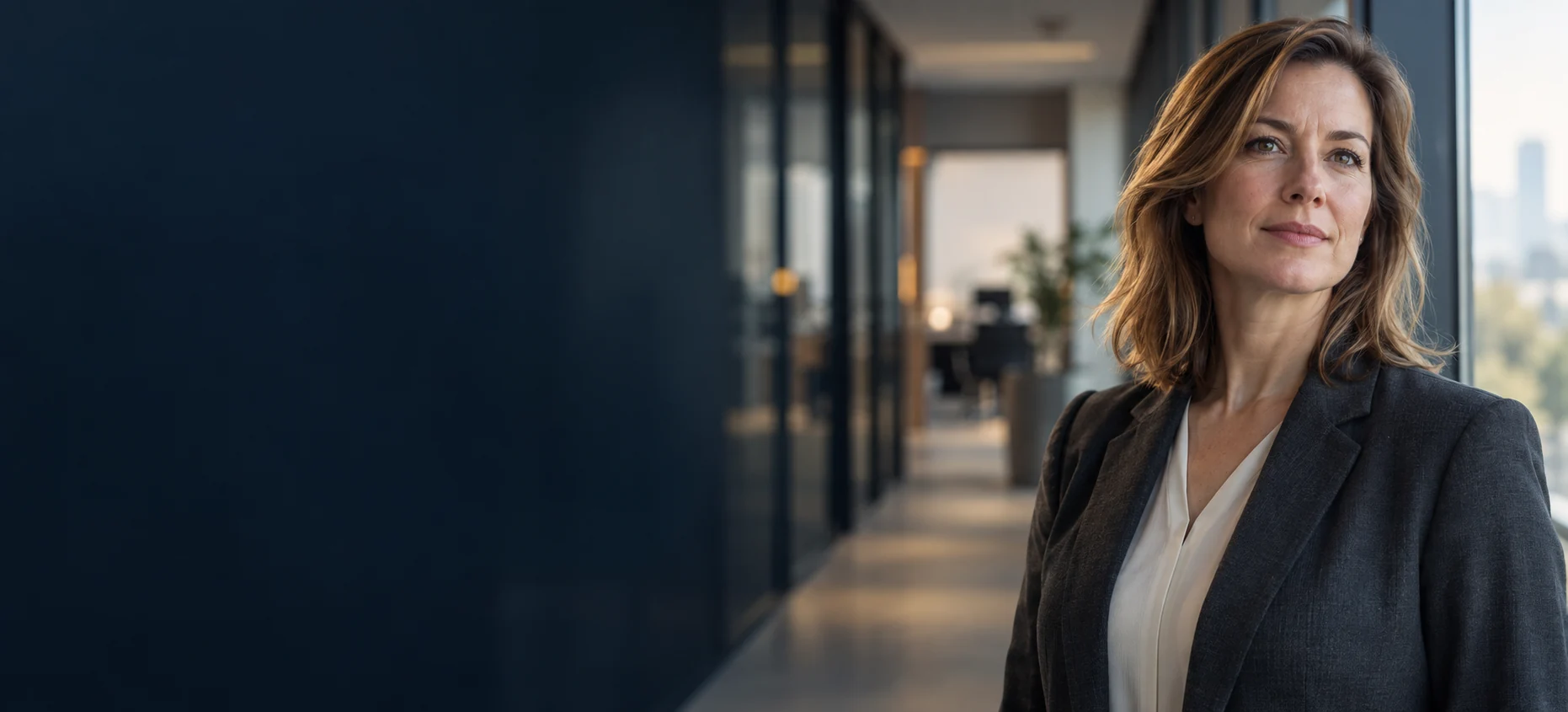 Employee in a modern office seeking guidance about workplace rights